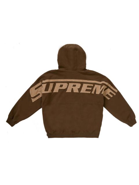 Supreme Wrapped Half Zip Hooded Sweatshirt Dusty Brown