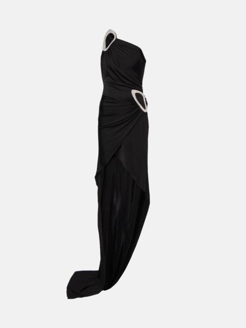 David Koma Embroidered asymmetric gown