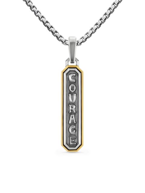 DAVID YURMAN Men's Courage Amulet in Sterling Silver with 14K Yellow Gold, 35MM - Silver