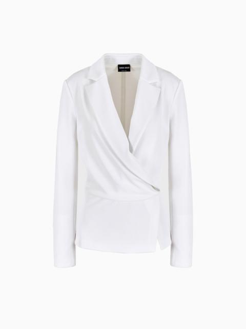 GIORGIO ARMANI Single-breasted jacket in viscose-blend jersey