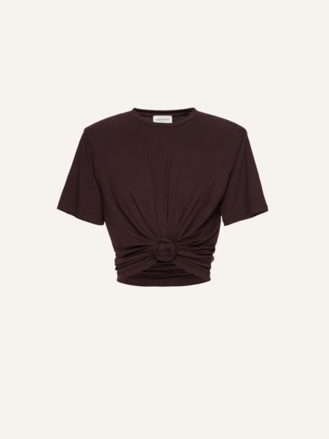 MAGDA BUTRYM Knotted jersey t-shirt in brown
