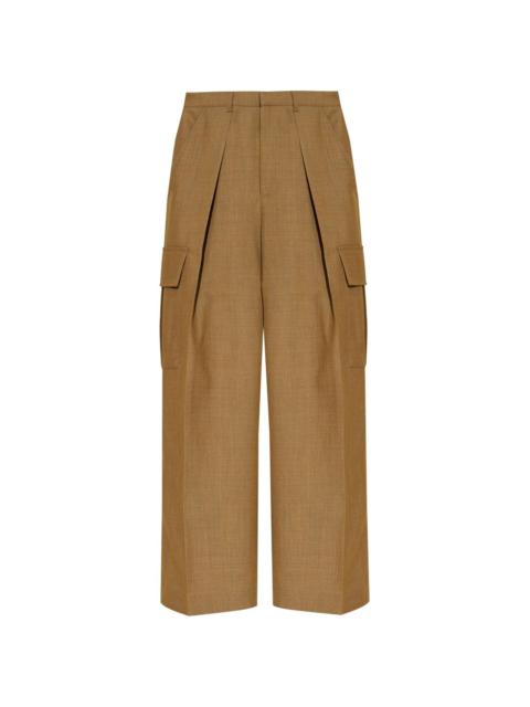 Burberry pleat-detail wool cargo trousers