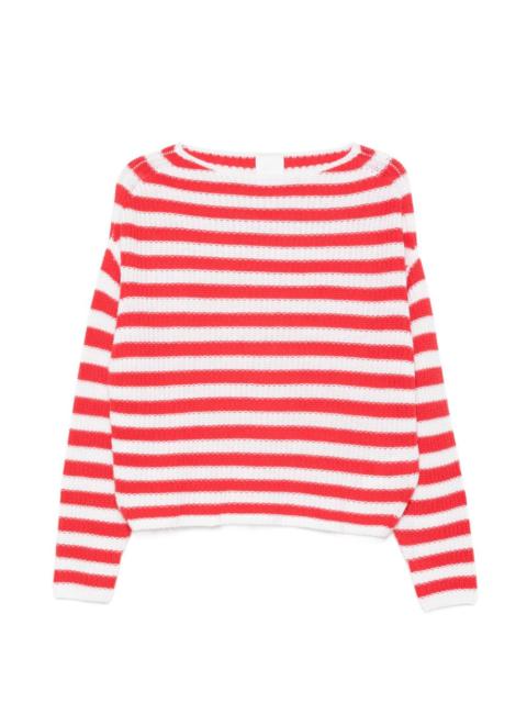 Allude striped boat-neck sweater