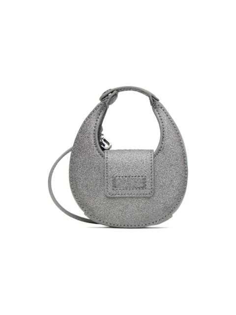 STAUD Silver Micro Moon Bag