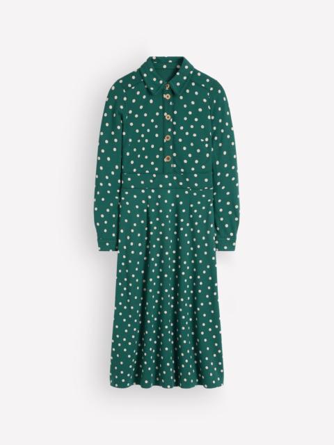 BODEN Etta Piping Detail Ponte Dress-Midnight Teal, Boden Spot