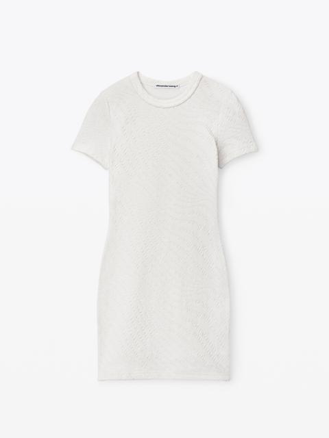 Alexander Wang logo jacquard stretch short sleeve mini dress