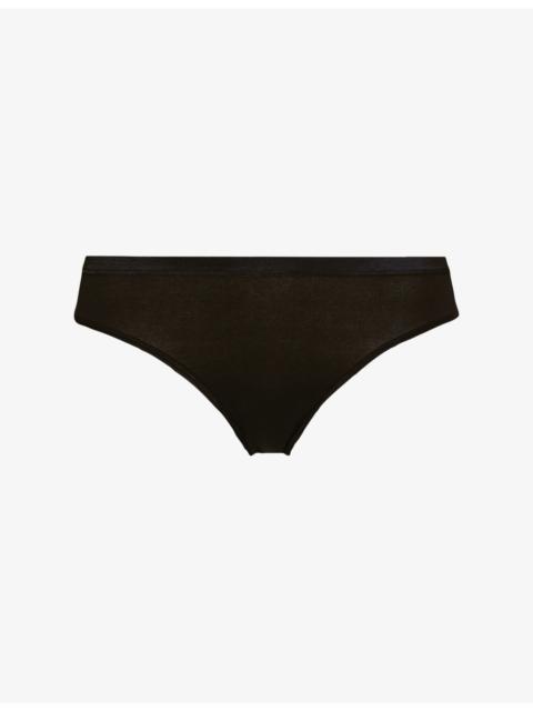 HANRO Seamless Midi stretch-cotton briefs