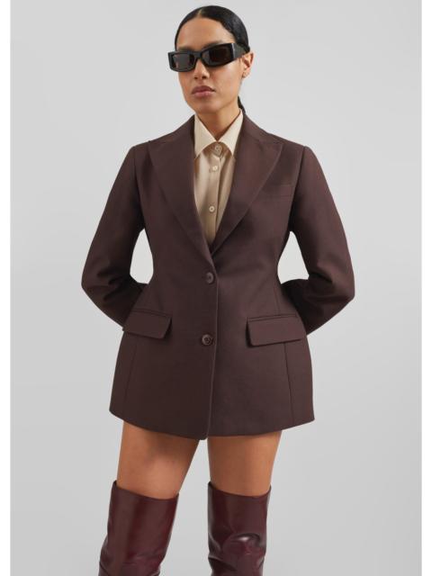 The Frankie Shop Colette Hourglass Blazer - Dark Brown