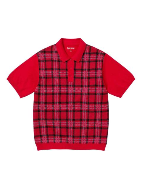 Supreme Supreme Plaid Knit S/S Polo 'Red' SUP-SS24-239