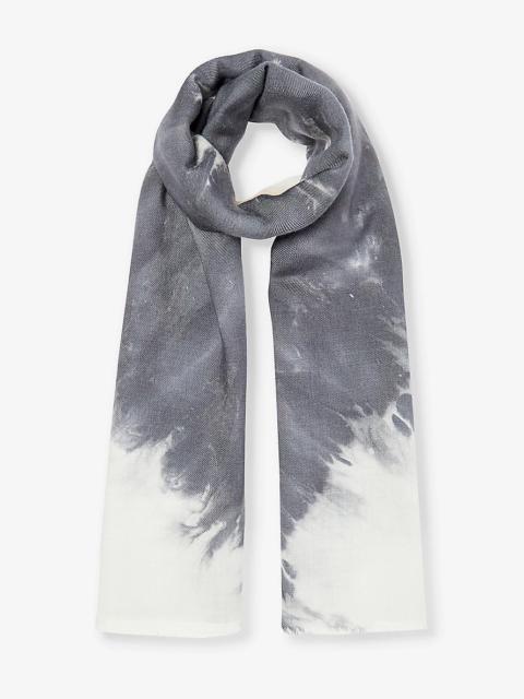 Anaya graphic-print wool, cashmere and silk-blend scarf
