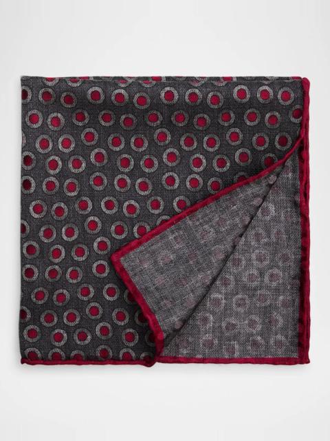 Brunello Cucinelli Men's Polka Dot Silk Pocket Square