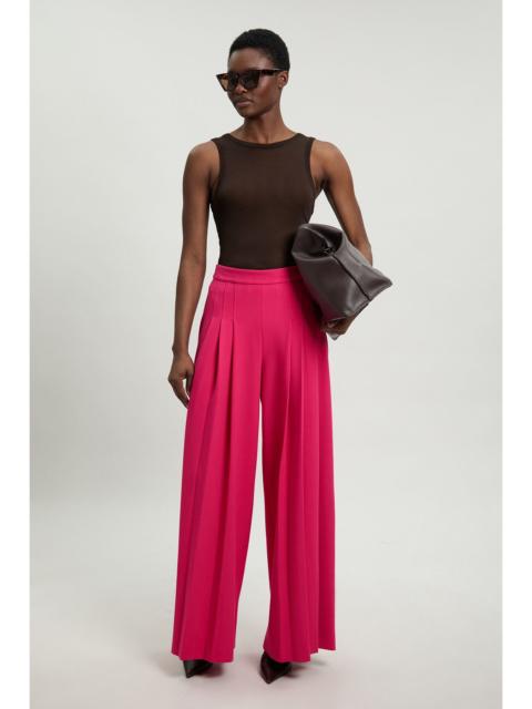 KAREN MILLEN Tailored Structured Crepe Pleated Wide Leg Trousers