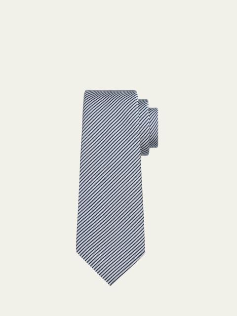 GIORGIO ARMANI Men's Micro-Stripe Silk and Cotton Tie