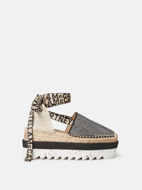 Stella McCartney Gaia Crystal Platform Espadrilles