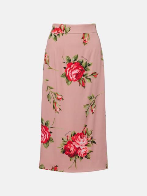 Dolce & Gabbana Floral silk-blend midi skirt