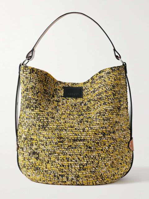 Isabel Marant Bayia leather-trimmed raffia bucket bag