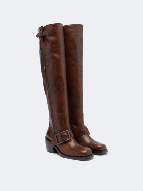 Dries Van Noten Leather over-the-knee boots