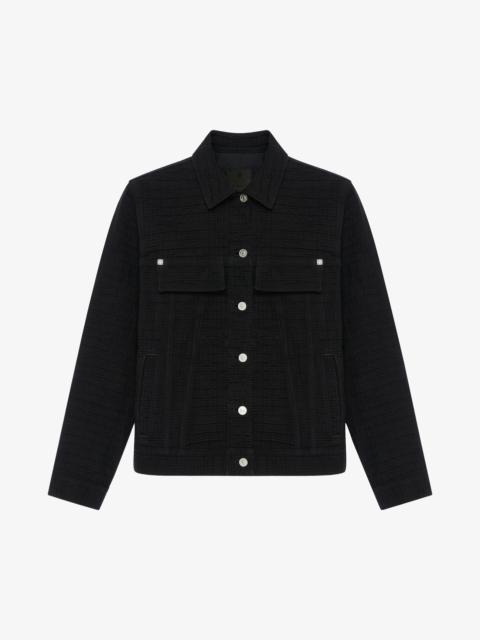 Givenchy 4G JACKET IN DENIM WITH TAG EFFECT DOG PRINT