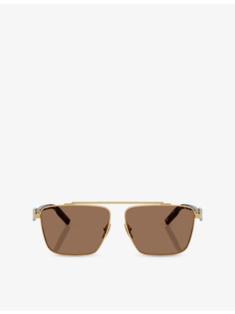 Dolce & Gabbana DG2336 Square-Frame Metal Sunglasses