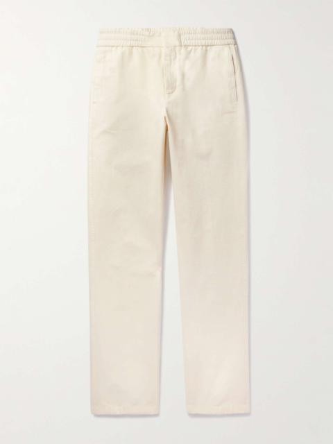 Loro Piana Straight-Leg Pleated Cotton and Linen-Blend Trousers