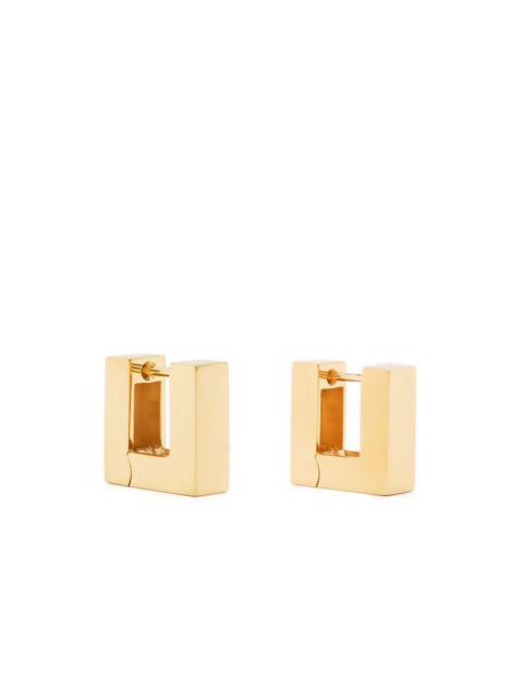 TOM WOOD small Square Hoop Satin earrings