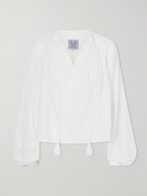 Thierry Colson Guise Embroidered Cotton Blouse