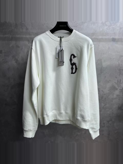 Dior Dior White Logo Embroidered Crew Neck Sweater