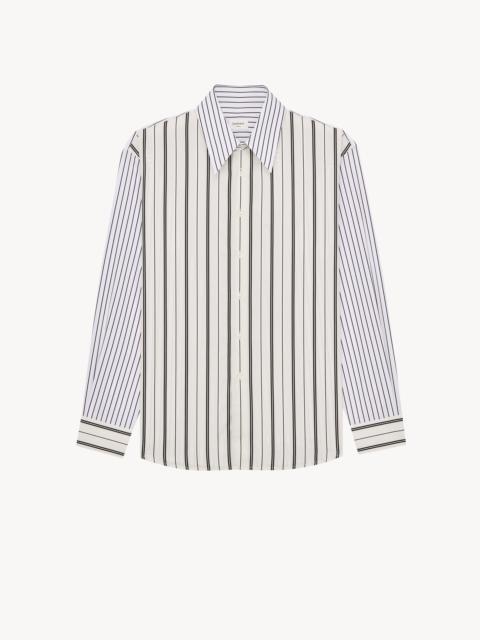 SAINT LAURENT WINCHESTER SHIRT IN SATEEN-STRIPE COTTON POPLIN