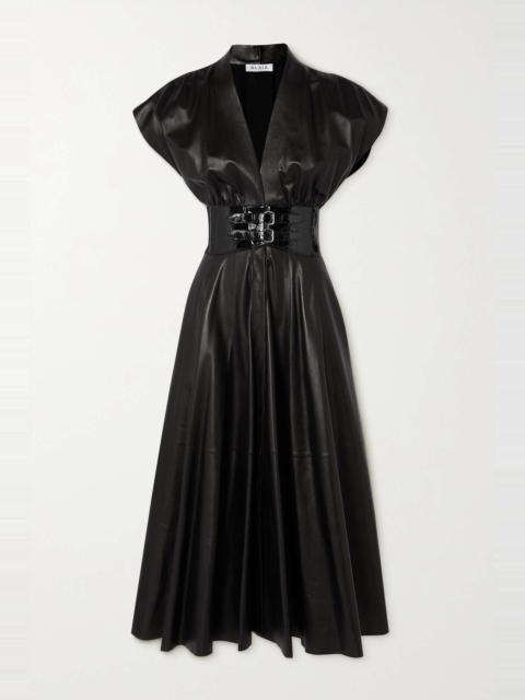Alaïa Archetypes belted leather midi dress