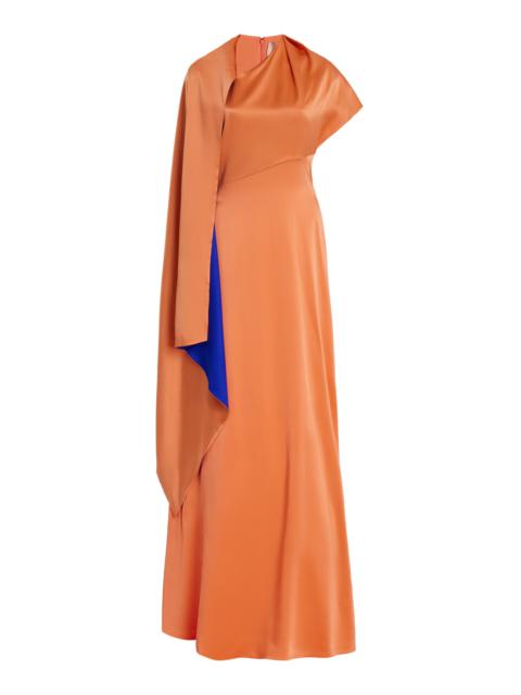 Roksanda Pilar Draped Silk Gown orange