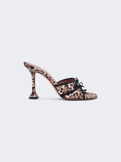 Amina Muaddi Eleonora Slipper Mule Leopard Satin