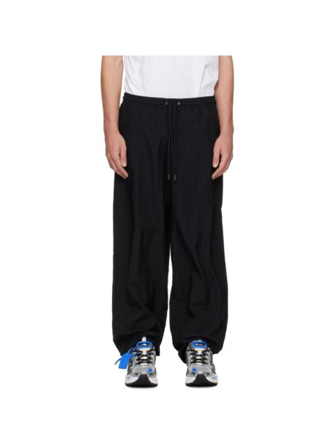 Off-White Black Glossy Arrow Nylon Relax Track Pants