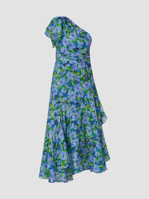 Shoshanna Women's Melody Floral Chiffon One-Shoulder Maxi Dress - Periwinkle Verde Multi