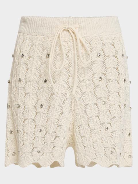 GENERATION LOVE Joe Embellished Pointelle Shorts