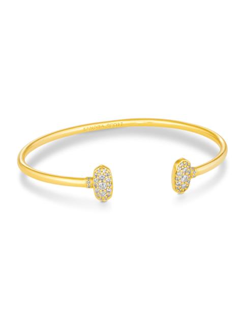 KENDRA SCOTT Grayson Gold Cuff Bracelet in White Crystal