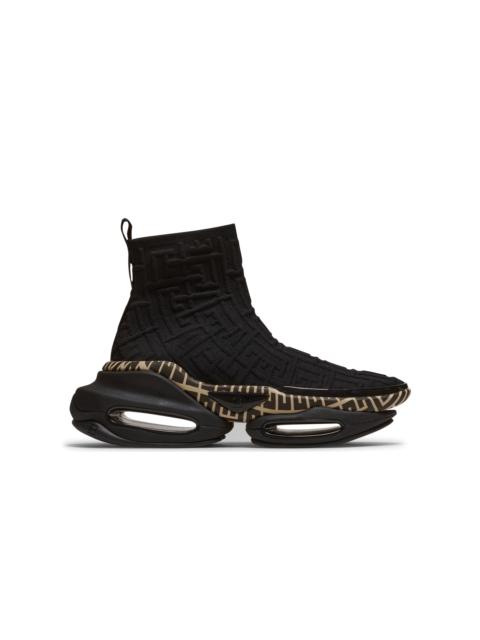 Balmain B-Bold knit high-top trainers with Balmain monogram