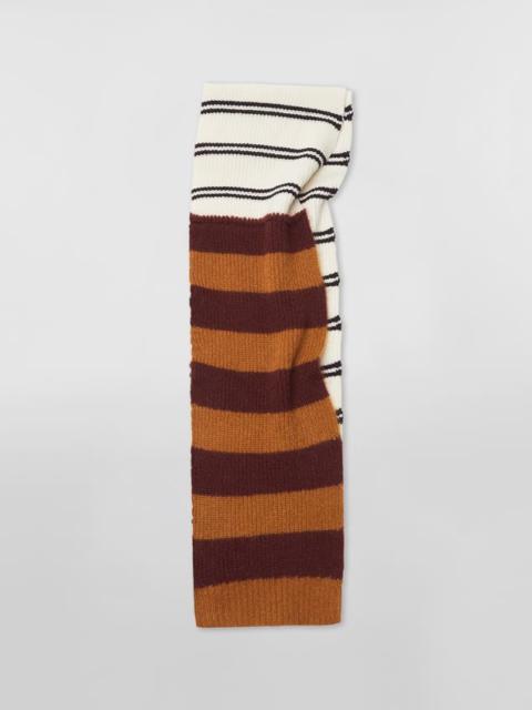 Marni CONTRASTING-STRIPED WOOL AND MOHAIR SCARF