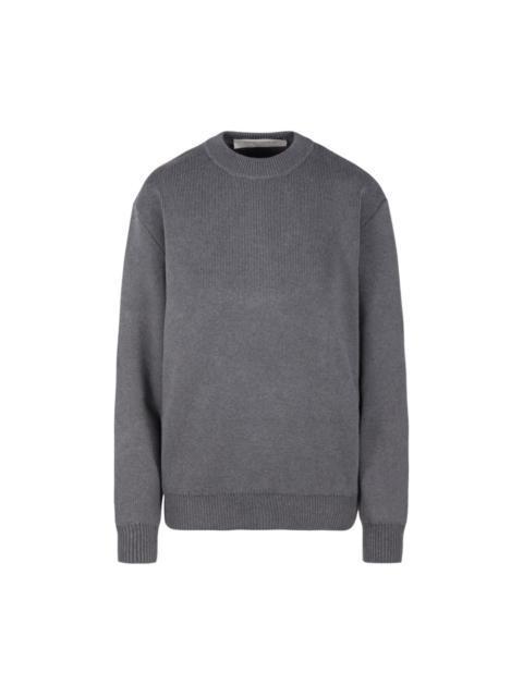 Golden Goose DARK GREY MELANGE LOGO CREW NECK SWEATER