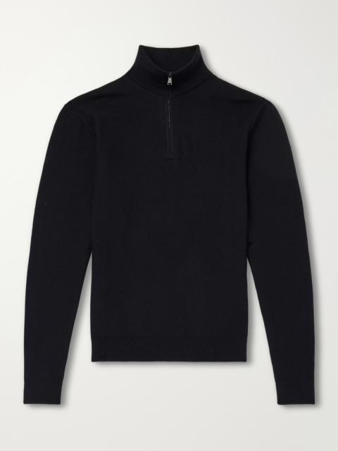 Ralph Lauren Wool-Piqué Half-Zip Sweater