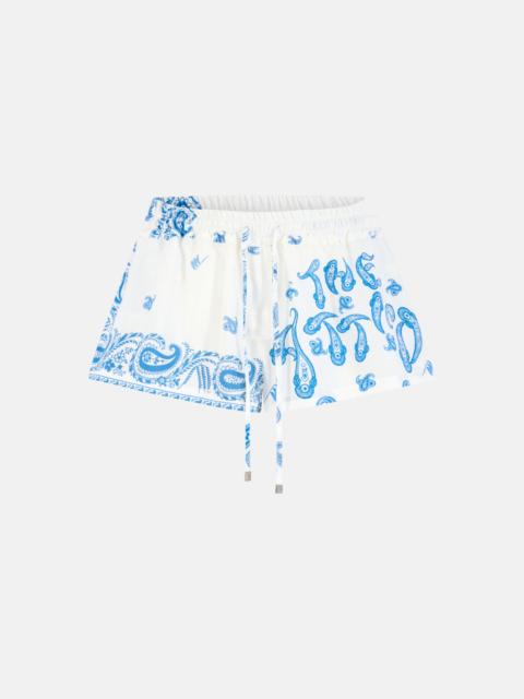 THE ATTICO LIGHT BLUE AND WHITE SHORTS
