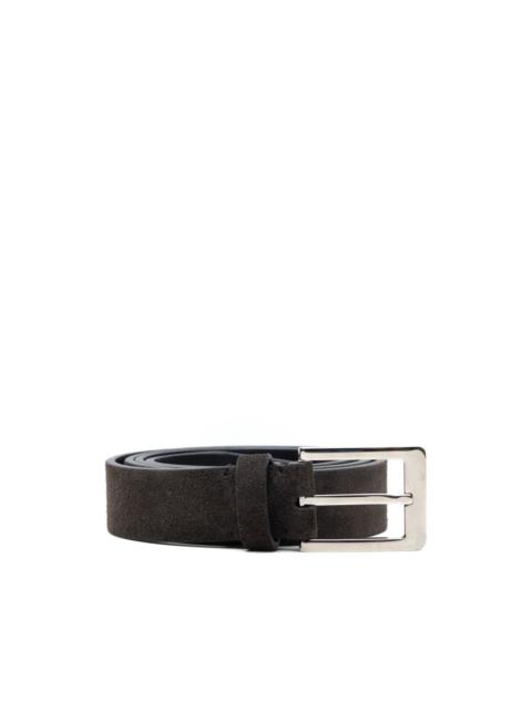 Brioni suede buckle belt