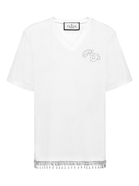 PHILIPP PLEIN crystal-embellished V-neck T-shirt