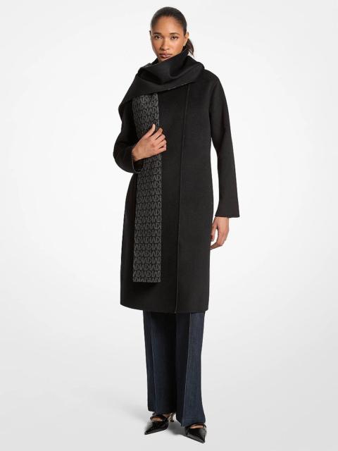 MICHAEL KORS Wool Blend Wrap Coat With Scarf