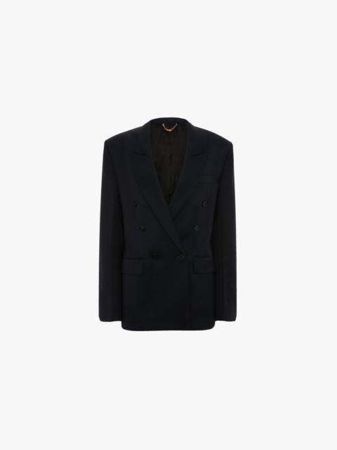 Victoria Beckham Double Breasted Tailored Jacket In Navy