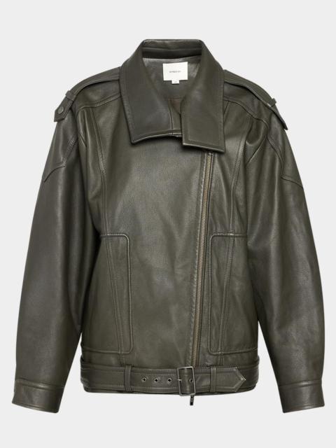 Vince Oversized Leather Aviator Jacket