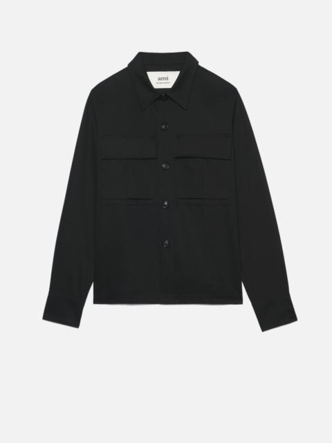 AMI Paris Overshirt With Ami Satin Label