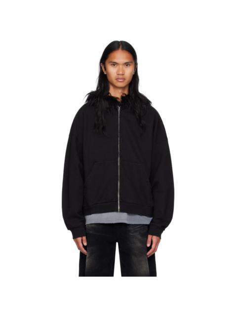 We11done Black Fur Hoodie