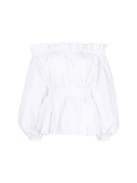 off-shoulder cotton blouse