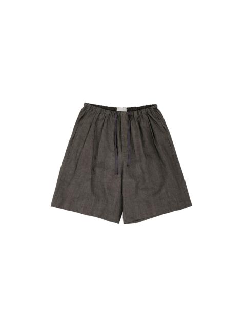 AMOMENTO Linen Drawstring Shorts Brown