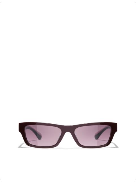 CHANEL CH5564B Rectangular-Frame Acetate Sunglasses